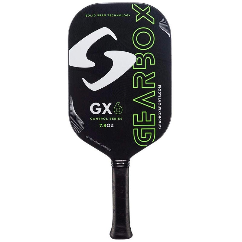 Gearbox GX6 Control 7.8oz 3-15/16in Carbon Fiber Green Pickleball Paddle - Image 1